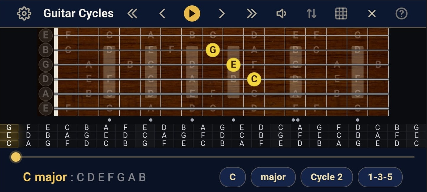 Main practice screen
